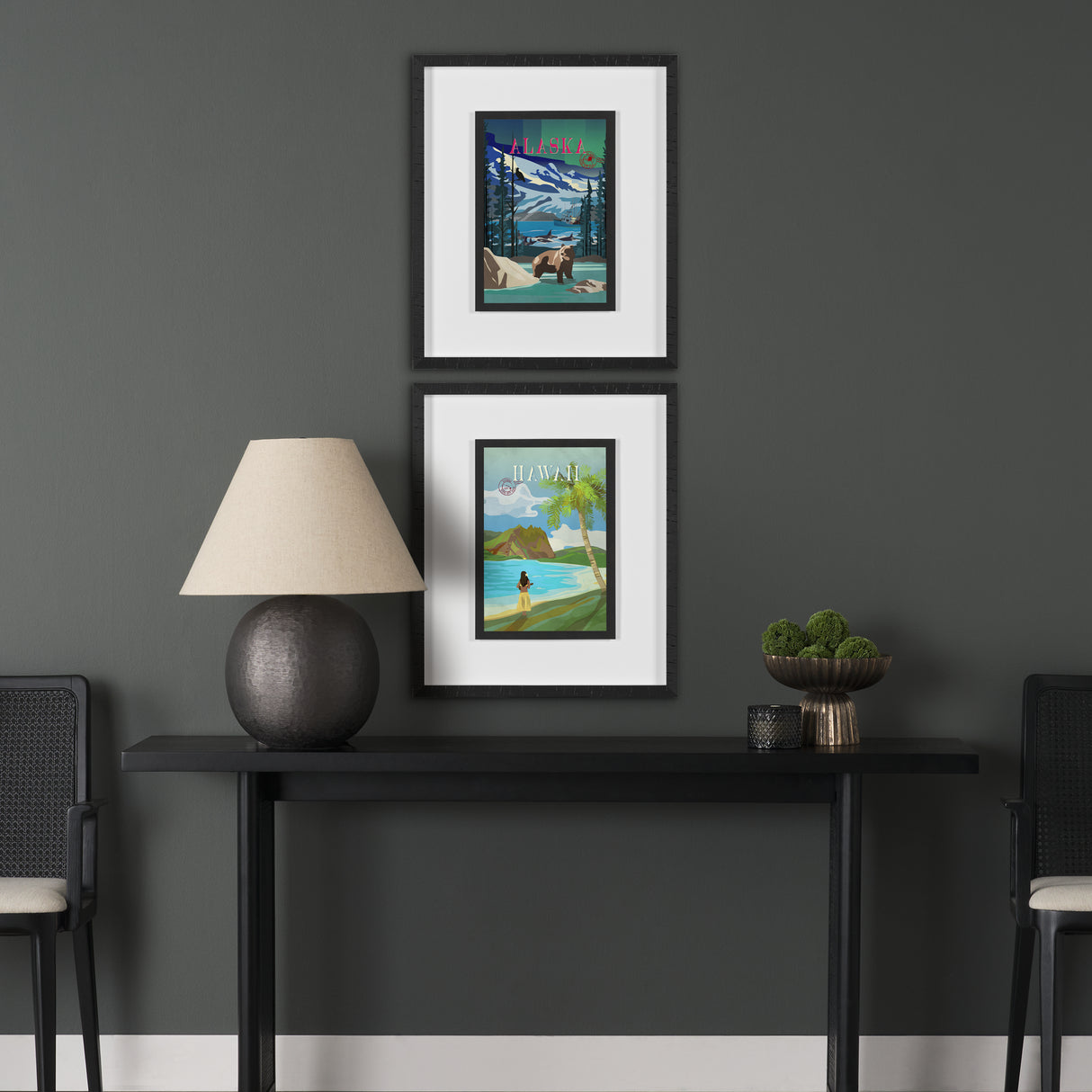 Alaska Go USA (M) by Mercana Studio a Framed Art Print Matted under Glass from Mercana - Luna Furniture