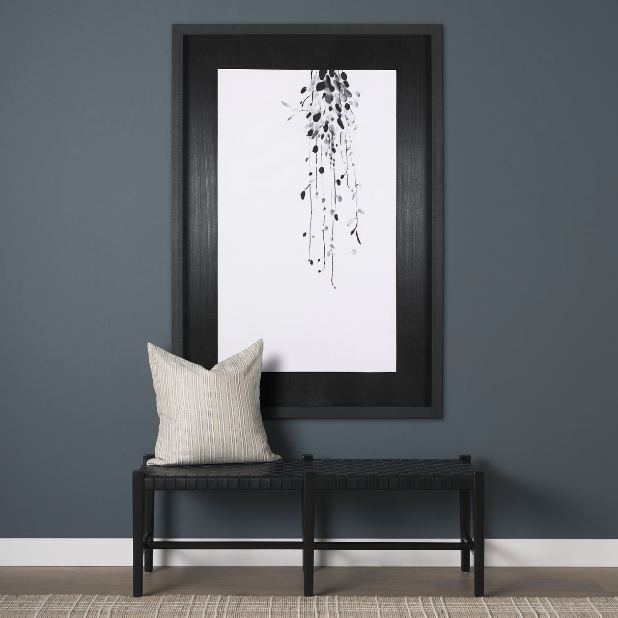 Hanging Vines by Mercana Studio a Hand Embellished Textured Framed Art Print from Mercana - Luna Furniture