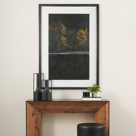 Water's Reflection-L by Chad Mackay a Hand Embellished Textured Framed Art Print Matted under Glass from Mercana - Luna Furniture
