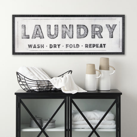 Laundry Wash by Mercana Studio a Hand Embellished Textured Framed Art Print from Mercana - Luna Furniture