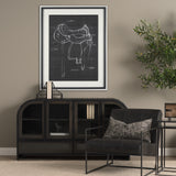 Horse Seat Black II by Mercana Studio a Hand Embellished Textured Framed Art Print from Mercana - Luna Furniture