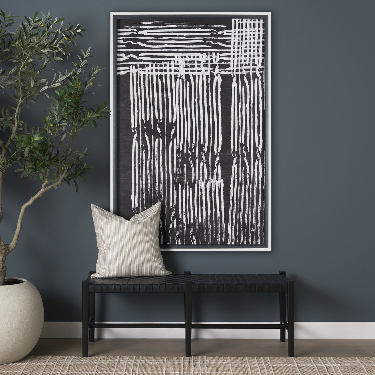 Woven Lines II by Mercana Studio a Hand Embellished Textured Framed Art Print from Mercana - Luna Furniture