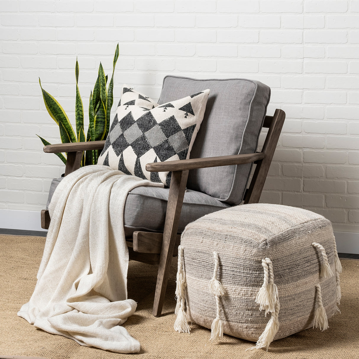 Olympus II Flint Gray Fabric Covered Wooden Frame Accent Chair from Mercana - Luna Furniture