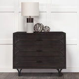 Giselle I 40L x 16W Dark Brown Fir Veneer 3 Drawer Accent Cabinet from Mercana - Luna Furniture
