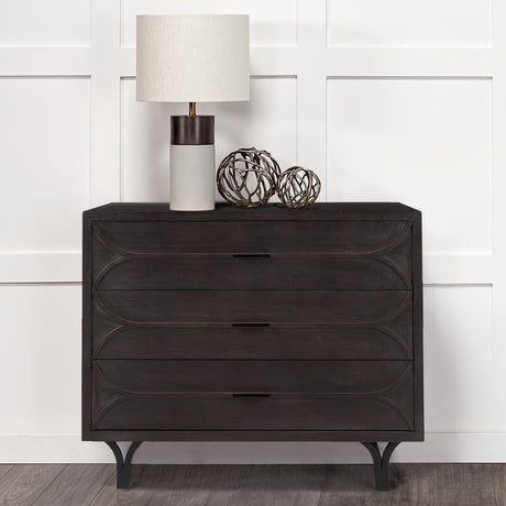 Giselle I 40L x 16W Dark Brown Fir Veneer 3 Drawer Accent Cabinet from Mercana - Luna Furniture
