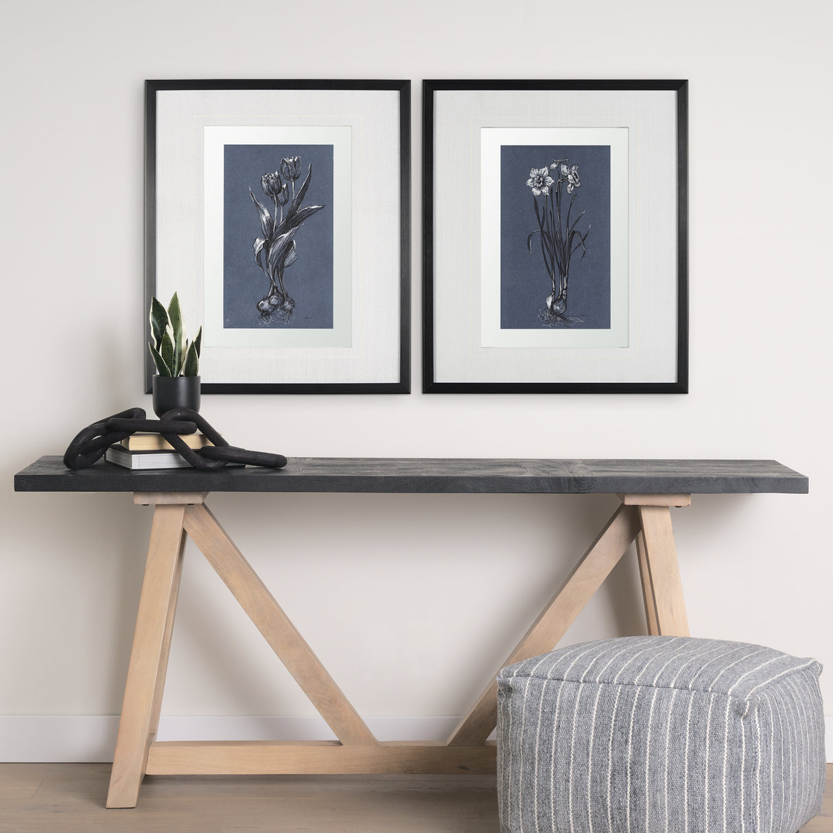 Botanical sketches I (Blue) by Mercana Studio Hand Embellished Framed Art Print Matted under Glass from Mercana - Luna Furniture