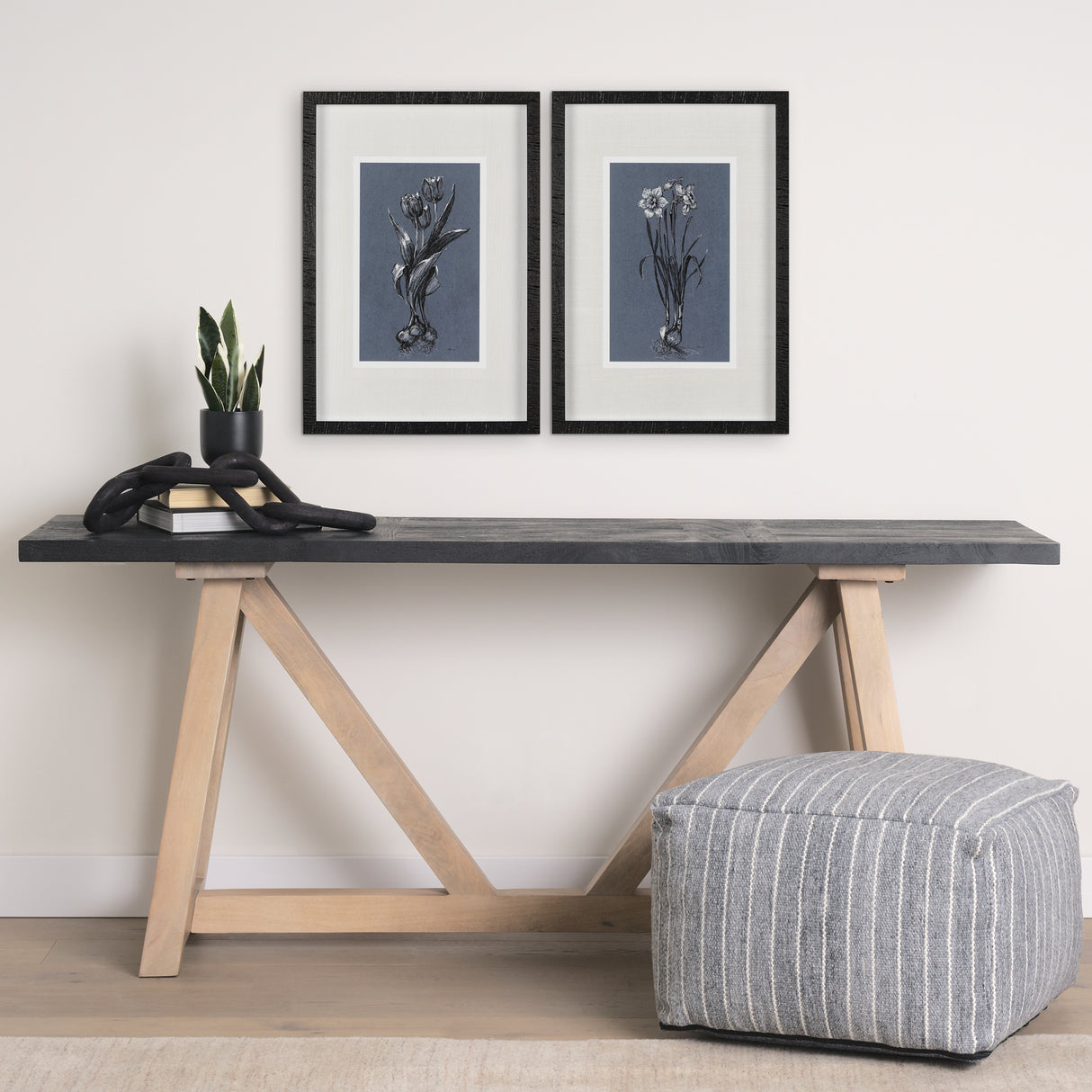 Botanical sketches I (Blue) by Mercana Studio Hand Embellished Framed Art Print Matted under Glass from Mercana - Luna Furniture