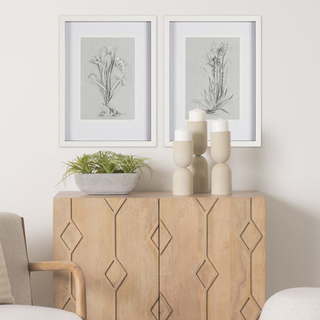 Botanical sketches IV (Grey) by Mercana Studio Hand Embellished Framed Art Print Matted under Glass from Mercana - Luna Furniture