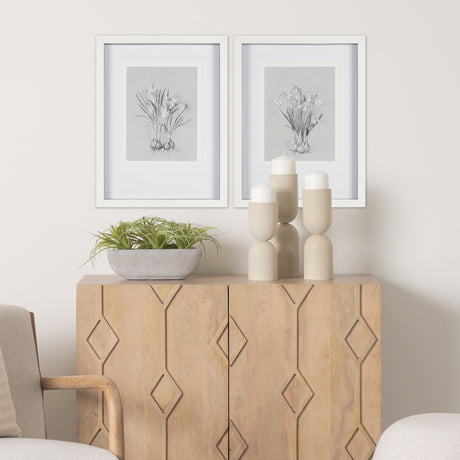 Botanical sketches V (Grey) by Mercana Studio Hand Embellished Framed Art Print Matted under Glass from Mercana - Luna Furniture