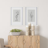 Botanical sketches II (Grey) by Mercana Studio Hand Embellished Framed Art Print Matted under Glass from Mercana - Luna Furniture