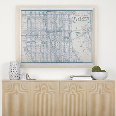 Manhattan Map I by Mercana Studio a Hand Embellished Textured Framed Art Print Matted under Glass from Mercana - Luna Furniture