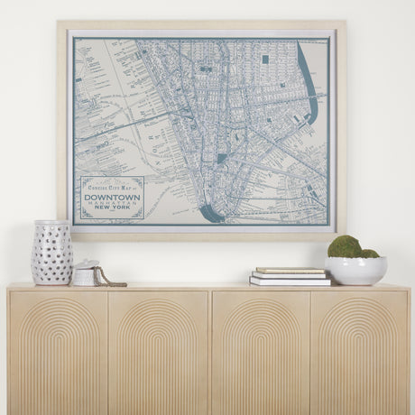 Manhattan Map II by Mercana Studio a Hand Embellished Textured Framed Art Print Matted under Glass from Mercana - Luna Furniture