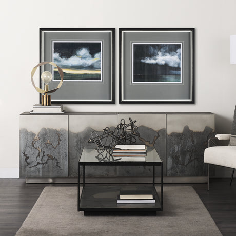 Stormy Skys I by Mercana Studio a Hand Embellished Textured Framed Art Print Matted under Glass from Mercana - Luna Furniture