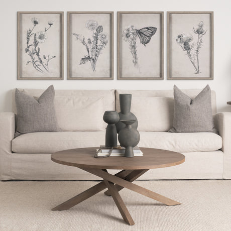 Thistle With Bumblebee Drawing IV Mercana Studio Hand Embellished Framed Art Print Matted under Glas from Mercana - Luna Furniture