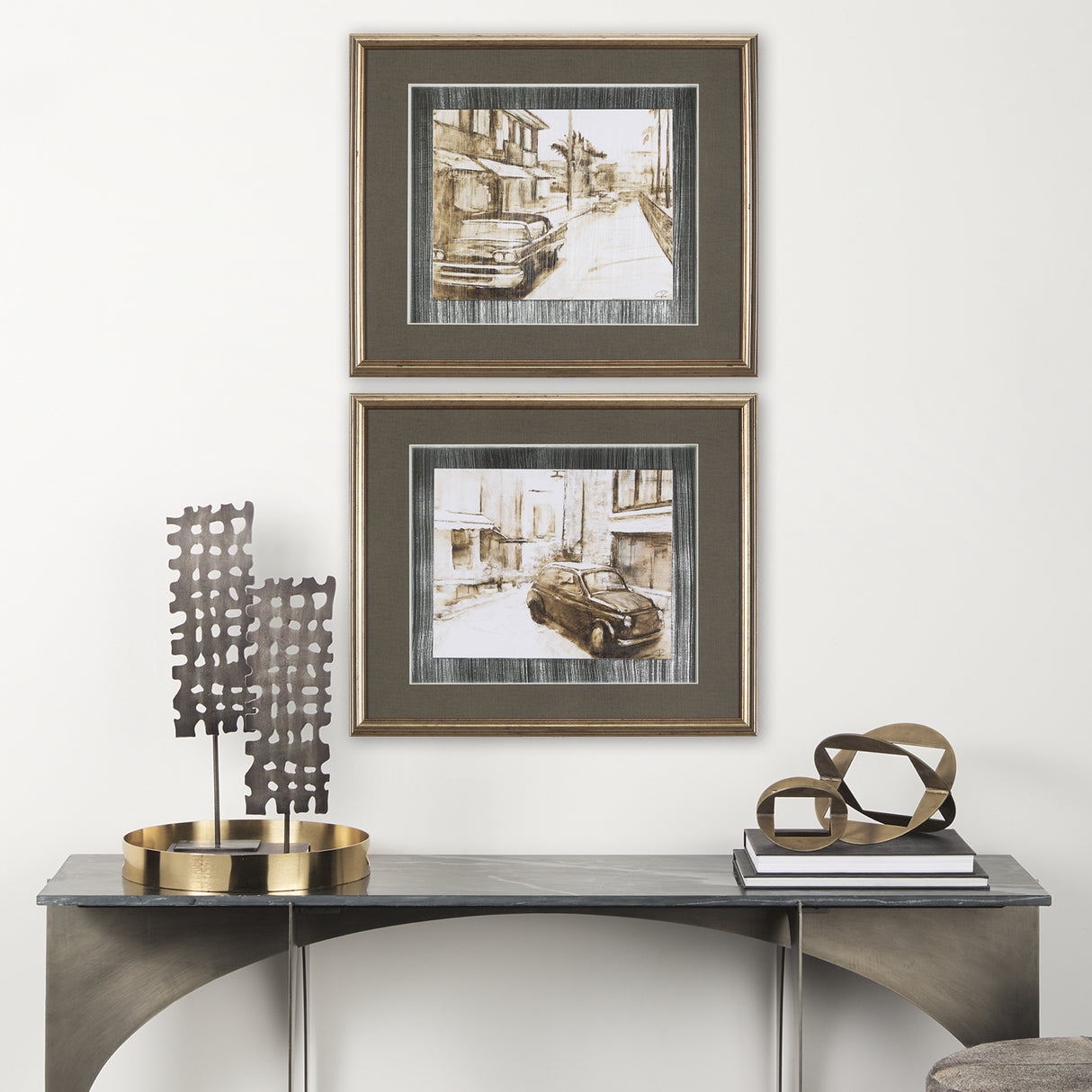 Vintage Car Picture I by Mercana Studio Hand Embellished Textured Framed Art Print Matted under Glas from Mercana - Luna Furniture
