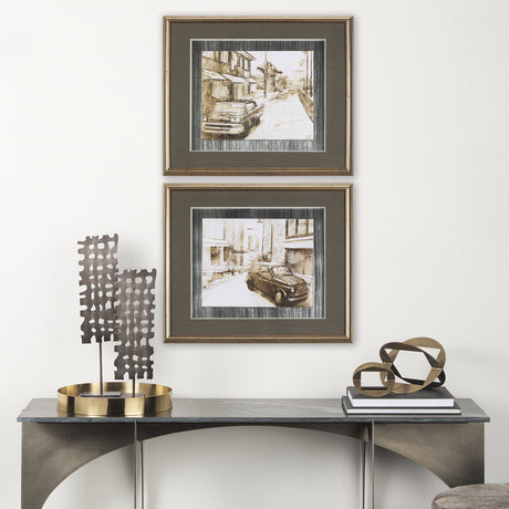 Vintage Car Picture II by Mercana Studio Hand Embellished Framed Art Print Matted under Glass from Mercana - Luna Furniture