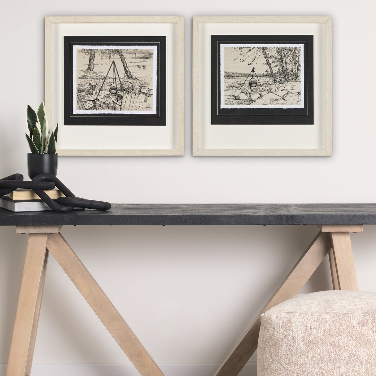 Fireside I by Mercana Studio a Hand Embellished Textured Framed Art Print Matted under Glass from Mercana - Luna Furniture
