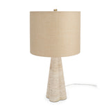 Sena Travertine Tapered Column Table Lamp from Mercana - Luna Furniture