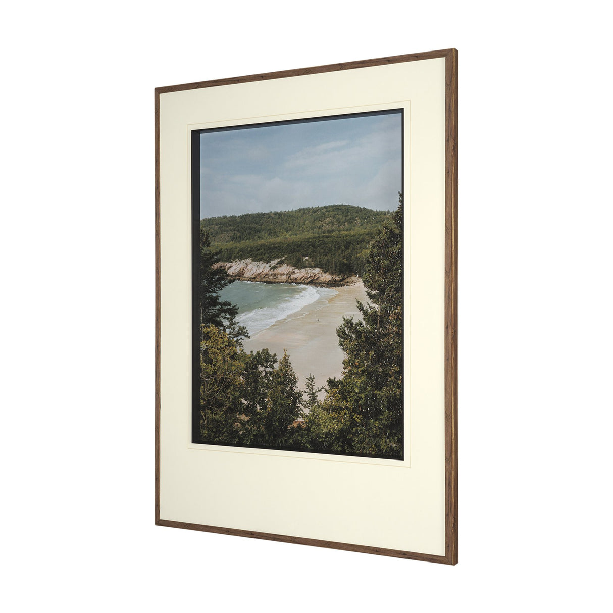 Maine Beach View by Kelly Frere Hand-Embellished FramedPhoto Print Matted under Glass from Mercana - Luna Furniture