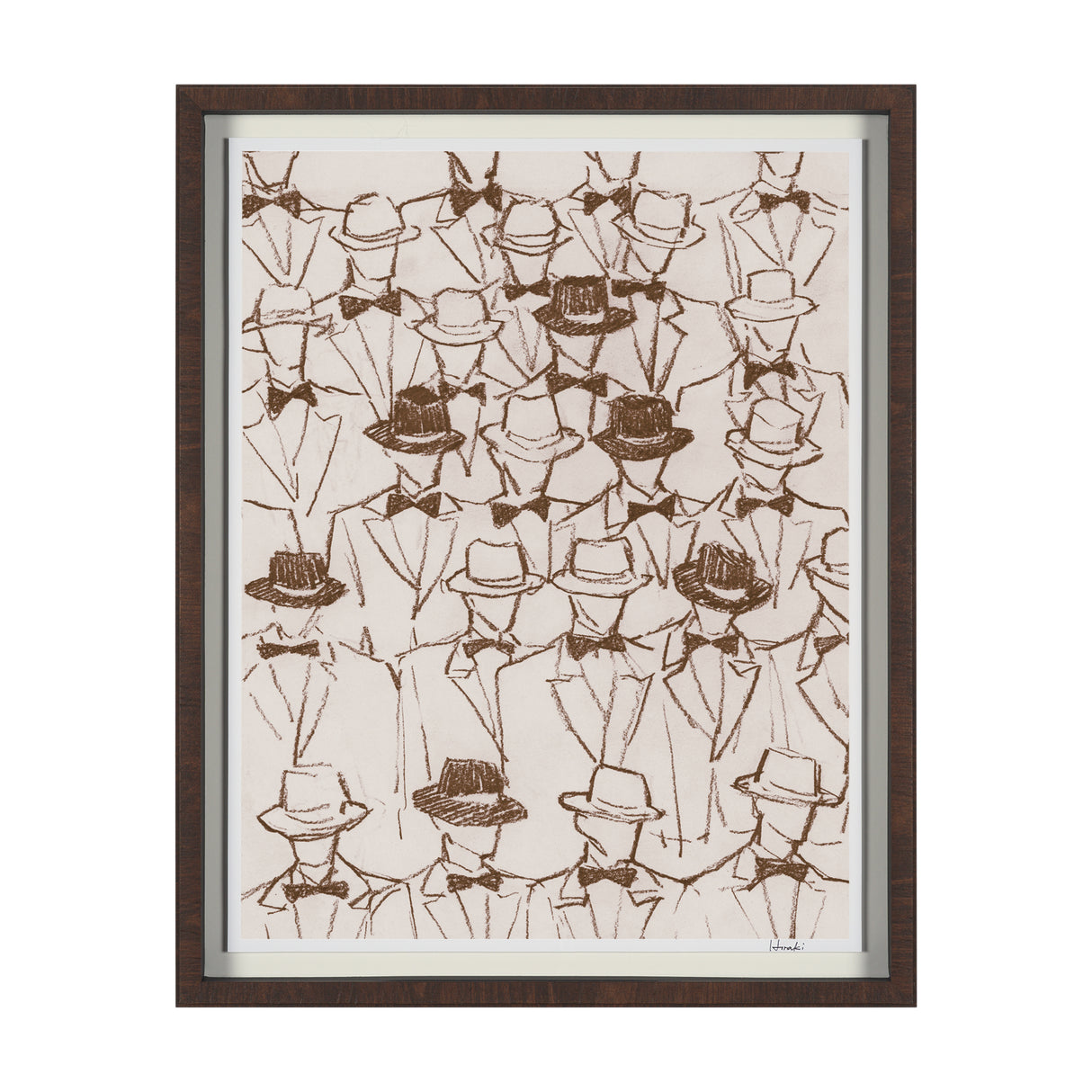 Hats & Bow Ties by Mercana Studio Hand-Embellished Framed Artwork Matted under Glass from Mercana - Luna Furniture
