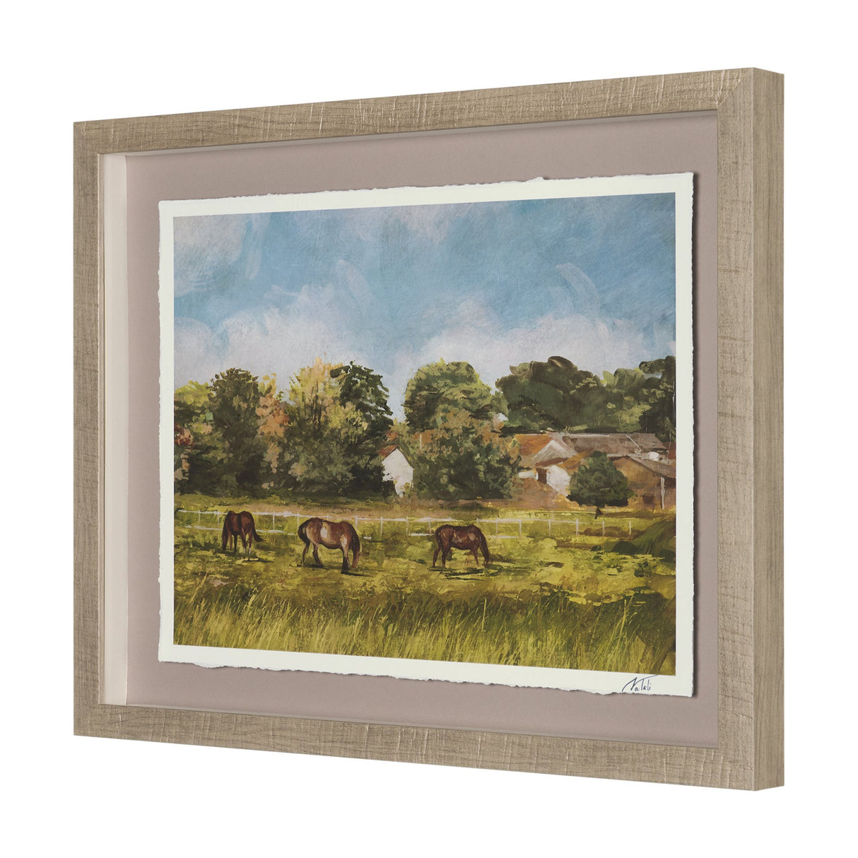 Country View(Set of 6) by Mercana Studio Hand-Embellished Textured Framed Artwork Matted under Glass from Mercana - Luna Furniture