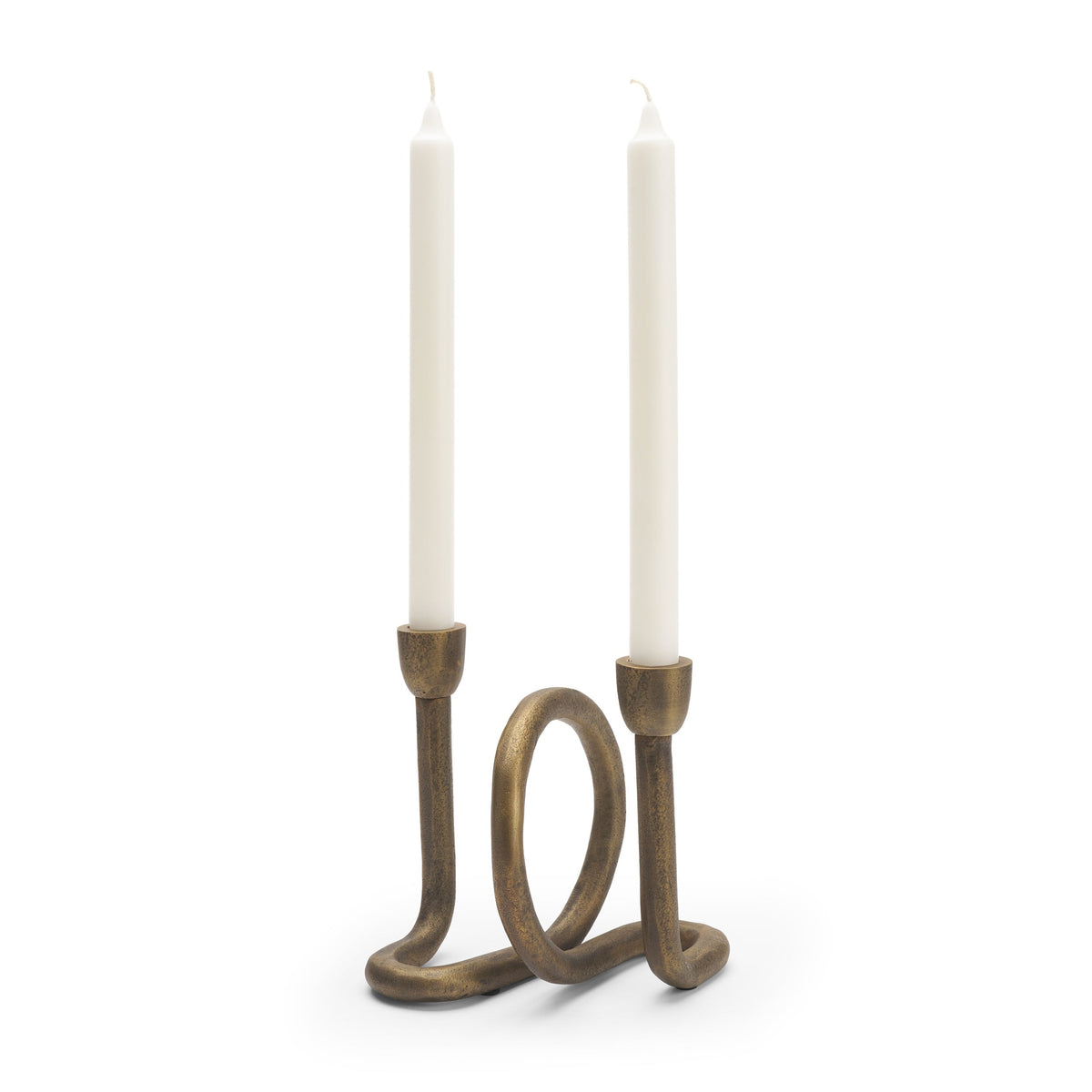 Serpens Brass Metal Narrow Candleholder