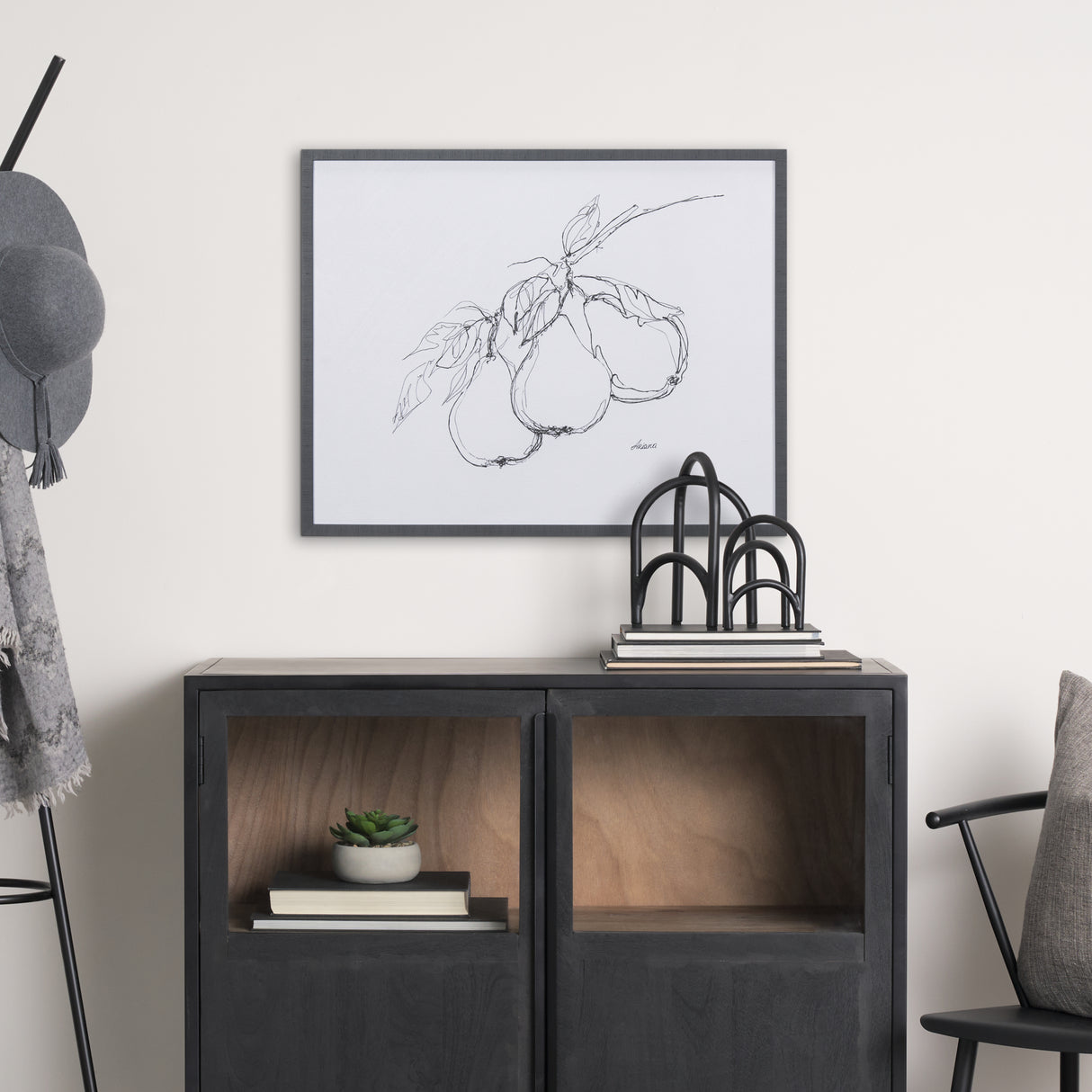 Fruit Sketch Pear by Mercana Studio a Hand Embellished Textured Framed Art Print from Mercana - Luna Furniture
