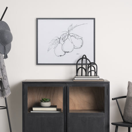 Fruit Sketch Pear by Mercana Studio a Hand Embellished Textured Framed Art Print from Mercana - Luna Furniture