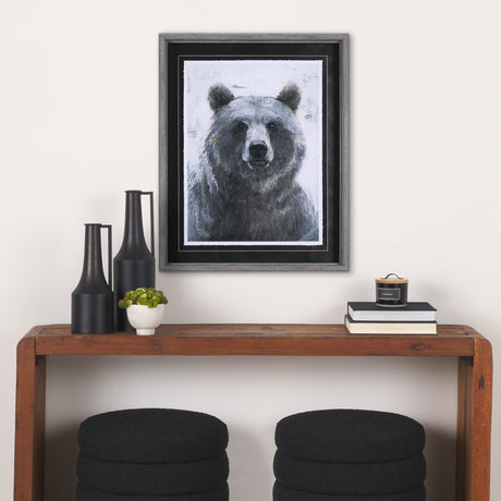 Animal Portrait III (Bear) by Mercana Studio Hand Embellished Framed Art Print Matted under Glass from Mercana - Luna Furniture