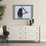 Grey Owl by Chad Mackay a Hand Embellished Textured Framed Photo Art Print Matted under Glass from Mercana - Luna Furniture