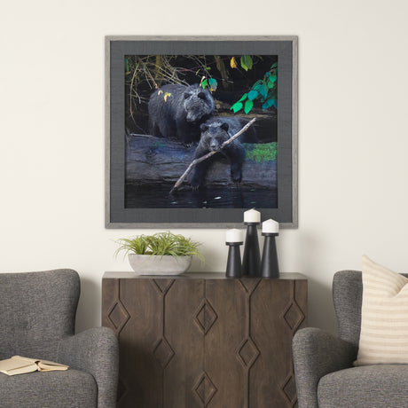 Playing Bears by Chad Mackay a Hand Embellished Textured Framed Photo Art Print Matted under Glass from Mercana - Luna Furniture