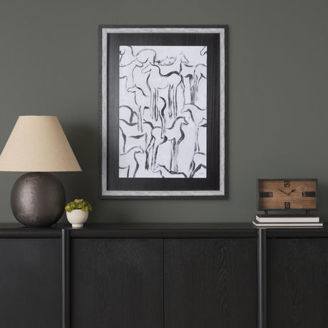 Horse Herd I by Mercana Studio a Hand Embellished Textured Framed Art Print from Mercana - Luna Furniture