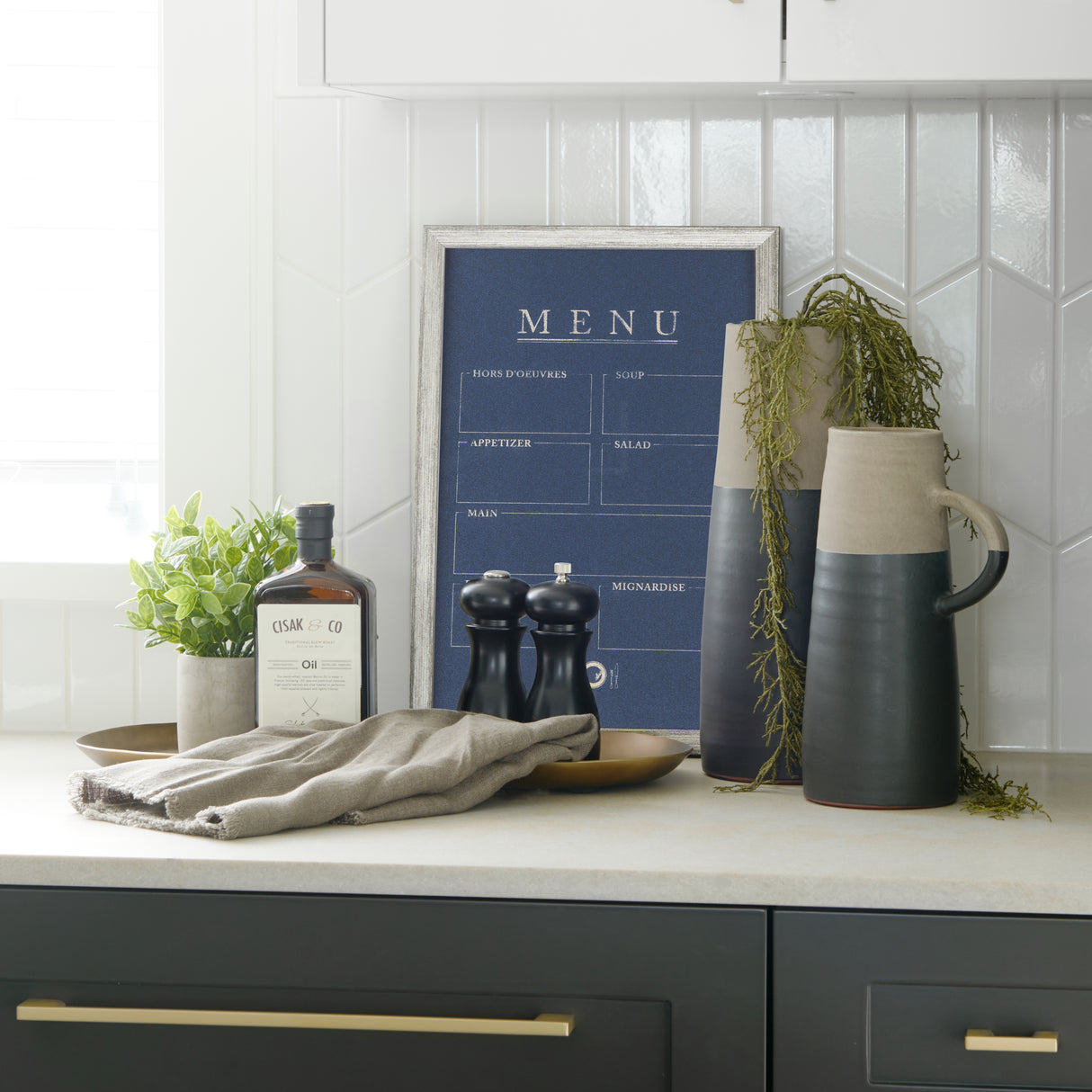 MENU II by Mercana Studio a Hand Embellished Textured Framed Art Print Matted under Glass from Mercana - Luna Furniture