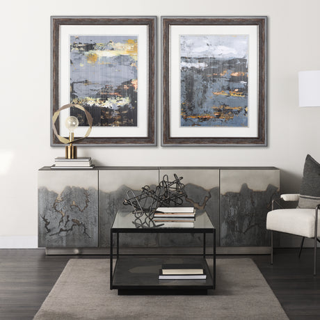 Silver and gold Inspiration II by Mercana Studio a Hand Embellished Textured Framed Art Print from Mercana - Luna Furniture