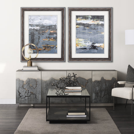 Silver and gold Inspiration III by Mercana Studio a Hand Embellished Textured Framed Art Print from Mercana - Luna Furniture