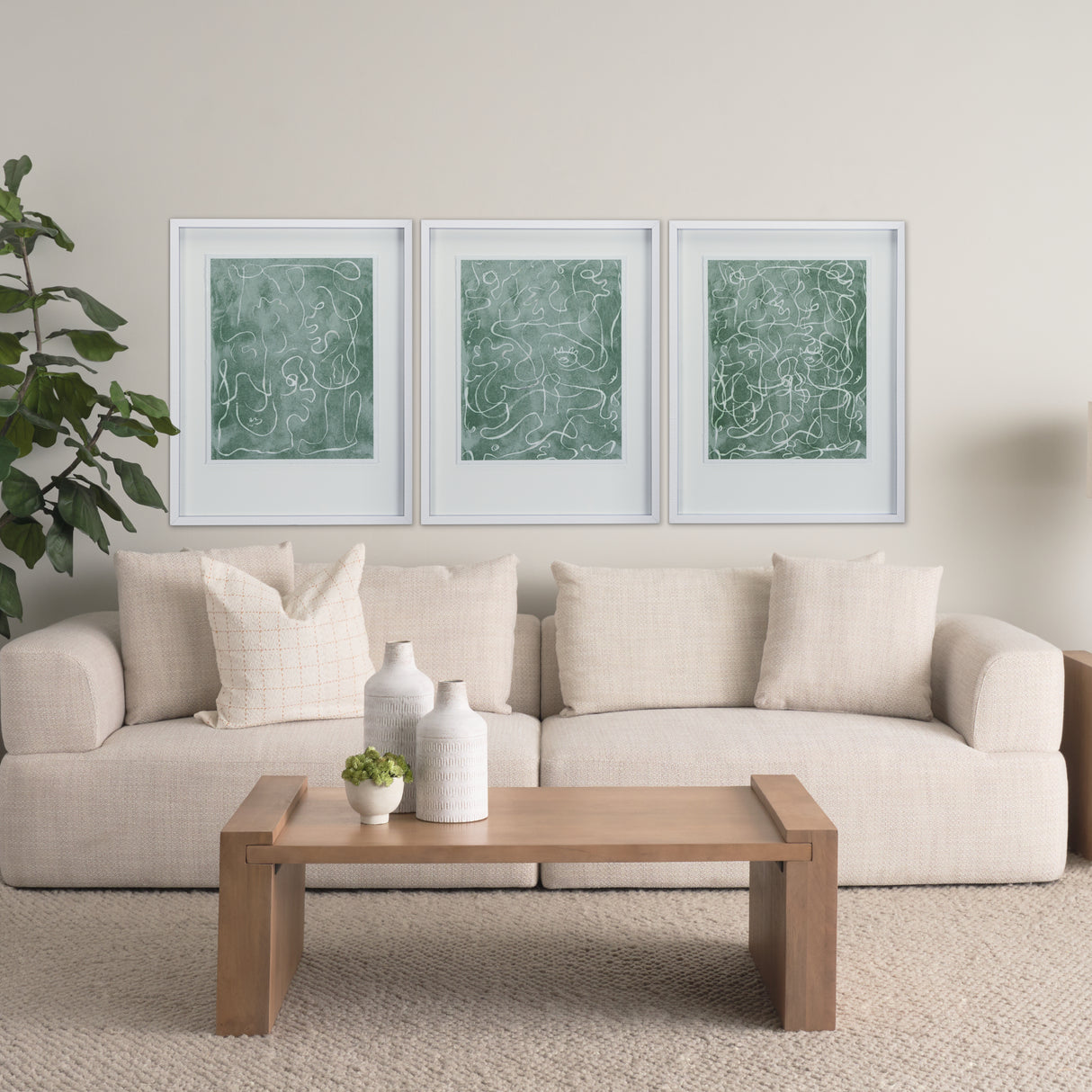 Thread Green II by Mercana Studio a Hand Embellished Textured Framed Art Print Matted under Glass from Mercana - Luna Furniture