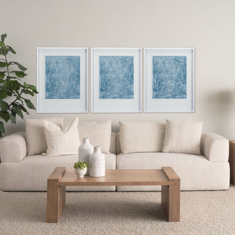 Thread Blue I by Mercana Studio a Hand Embellished Textured Framed Art Print Matted under Glass from Mercana - Luna Furniture