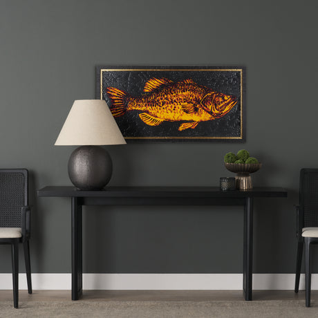 Largemouth Bass Orange by Mercana Studio a Hand Embellished Textured Framed Art Print from Mercana - Luna Furniture