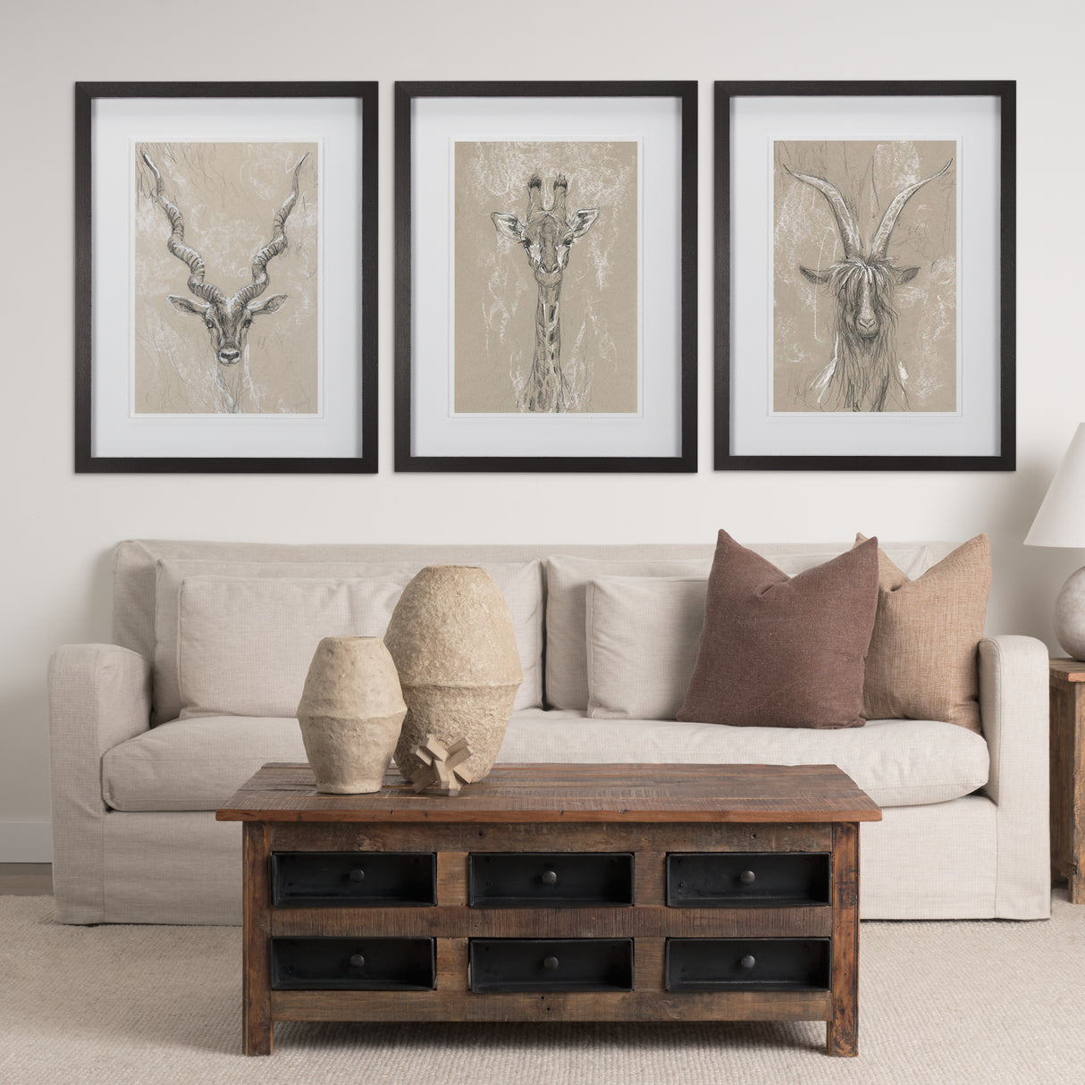 Sketch of Animal V (Goat) by Mercana Studio Hand Embellished Framed Art Print Matted under Glass from Mercana - Luna Furniture