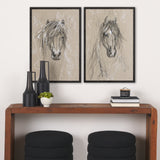 Sketch of Animal VII (Horse) by Mercana Studio a Hand Embellished Textured Framed Art Print from Mercana - Luna Furniture