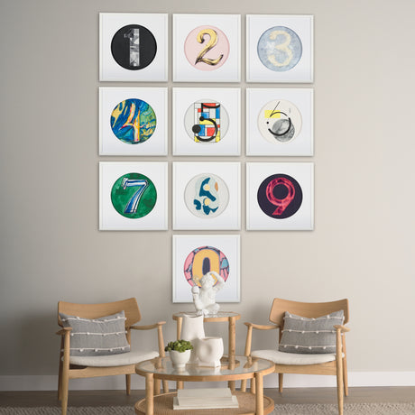 Numbers IV by Mercana Studio a Hand Embellished Textured Framed Art Print Matted under Glass from Mercana - Luna Furniture
