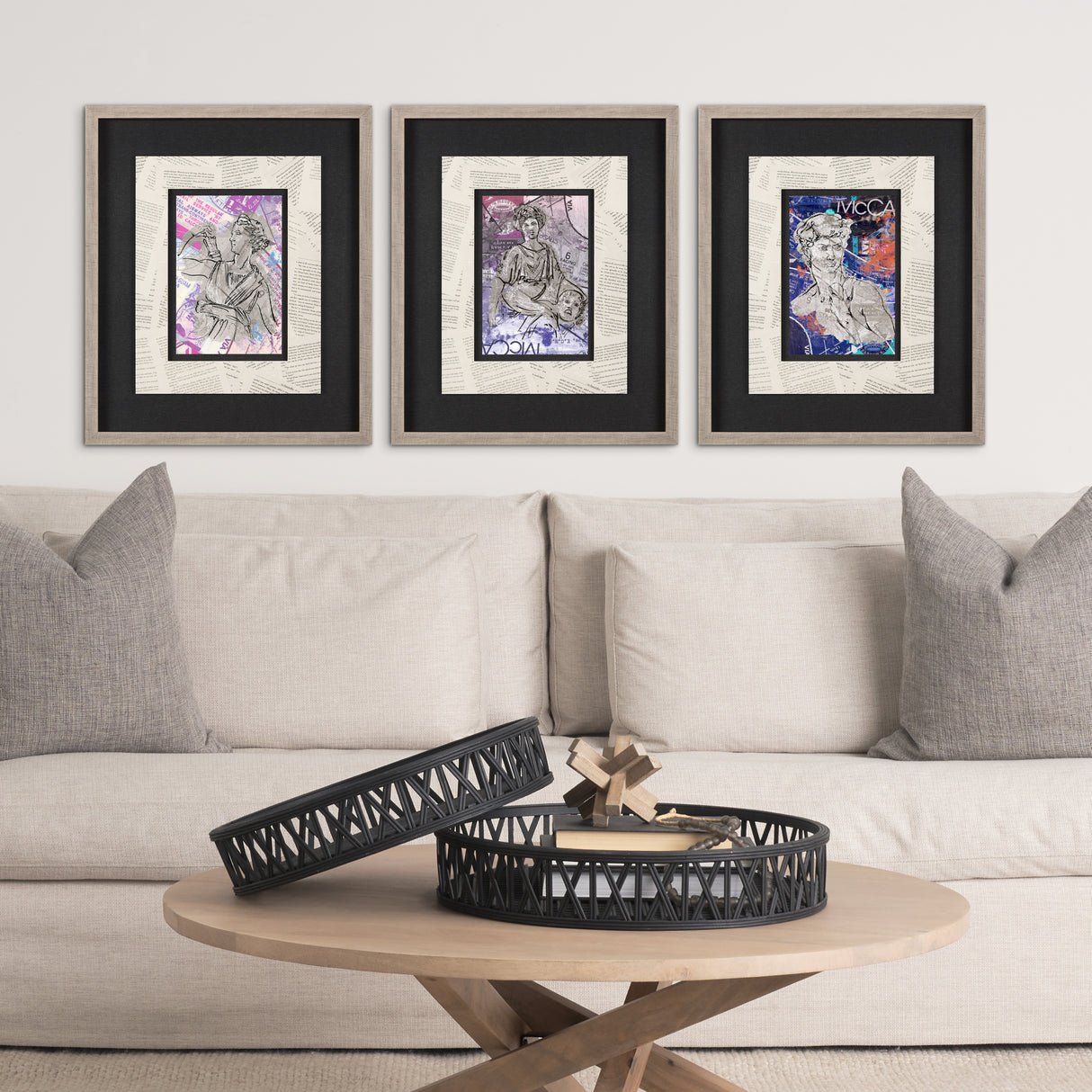 Graffiti sculpture I by Mercana Studio Hand Embellished Textured Framed Art Print Matted under Glass from Mercana - Luna Furniture