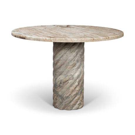 Ravello 42" Pink Marble Swirl Pedestal Base Round Dining Table from Mercana - Luna Furniture