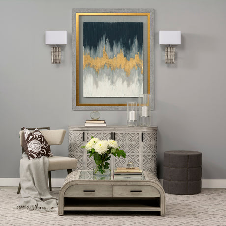 Blue Beat by Studio M a handmade Original Framed Artwork under Glass from Mercana - Luna Furniture