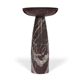 Bellancia Rosso Red Levanto Marble Pedastal Side Table from Mercana - Luna Furniture