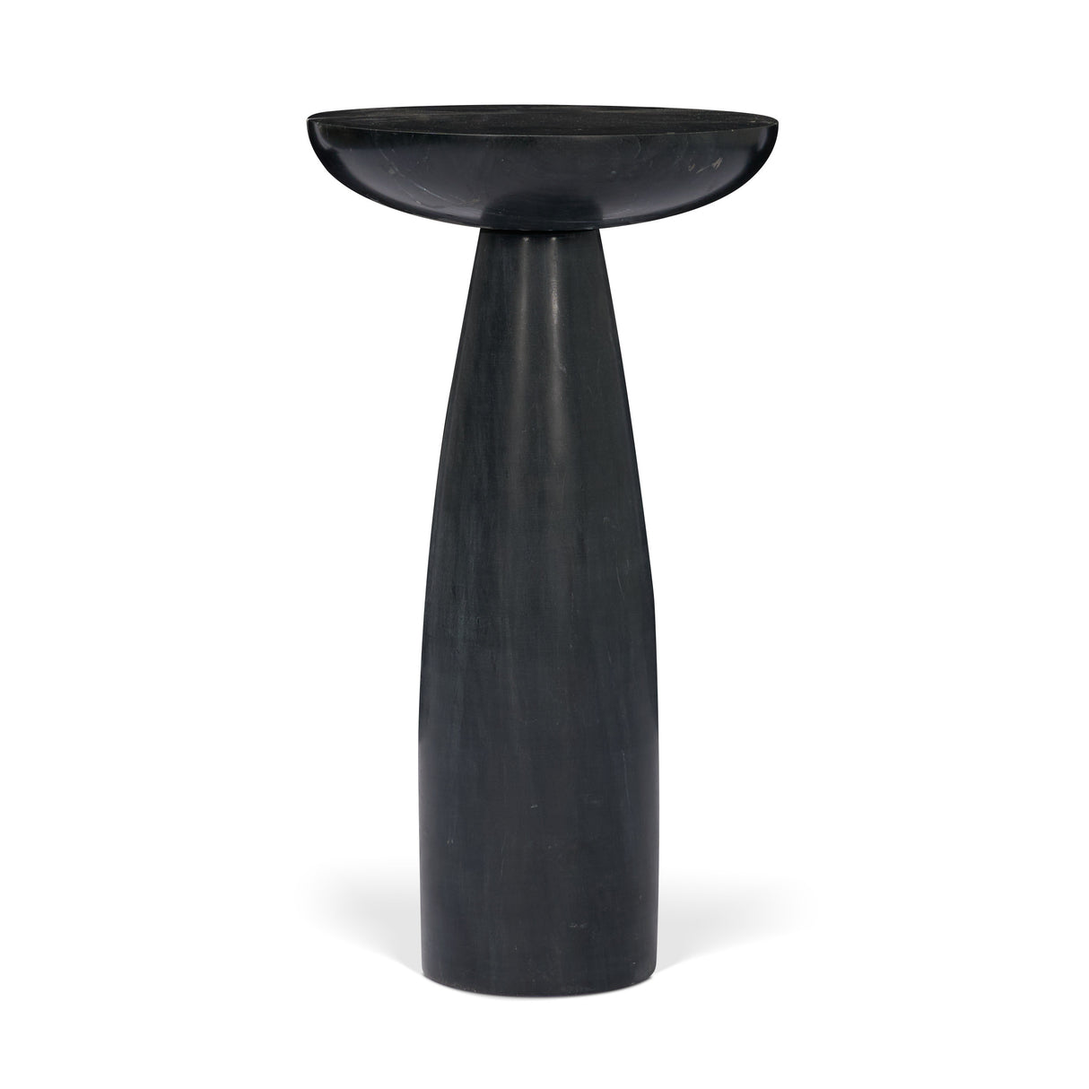 Bellancia Nero Black Marquina Marble Pedestal Side Table from Mercana - Luna Furniture