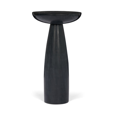 Bellancia Nero Black Marquina Marble Pedestal Side Table from Mercana - Luna Furniture