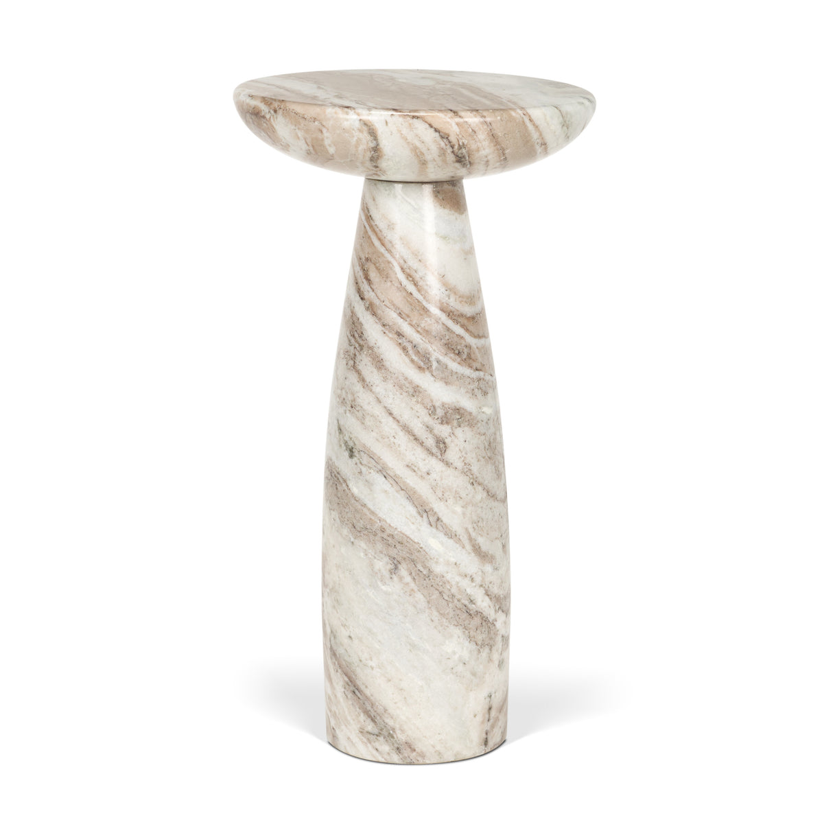 Bellancia Rosa Pink Marble Pedestal Side Table from Mercana - Luna Furniture
