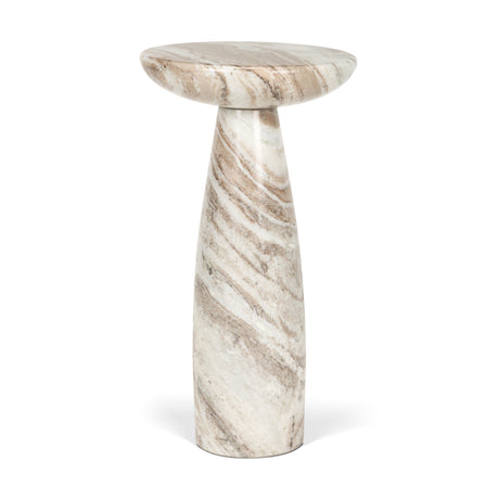Bellancia Rosa Pink Marble Pedestal Side Table from Mercana - Luna Furniture