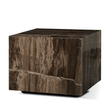 Quadra 20" Solid Cappuccino Marble Square Coffee Table from Mercana - Luna Furniture